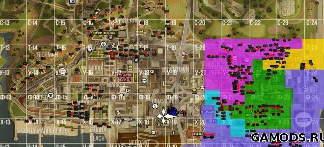 Карта с номерами домов для Advance RP